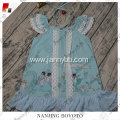 Cute unicorn print blue figure girl dress